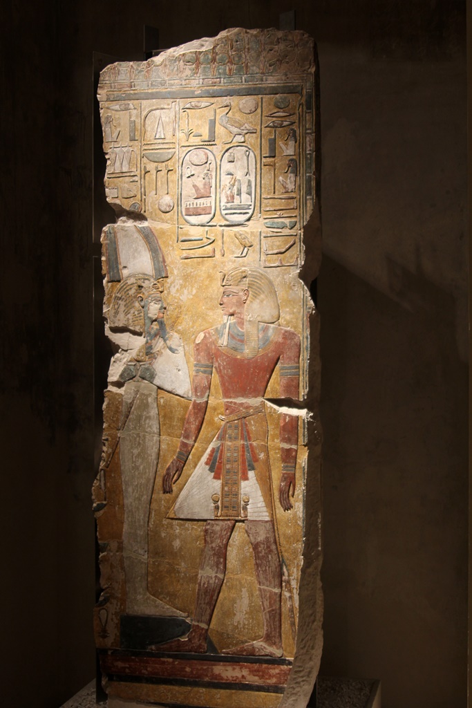 Pillar Fragment: Seti I and Osiris